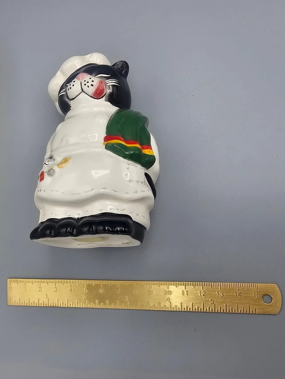 Vintage Ceramic Black Cat Chef Salt and Pepper Shakers